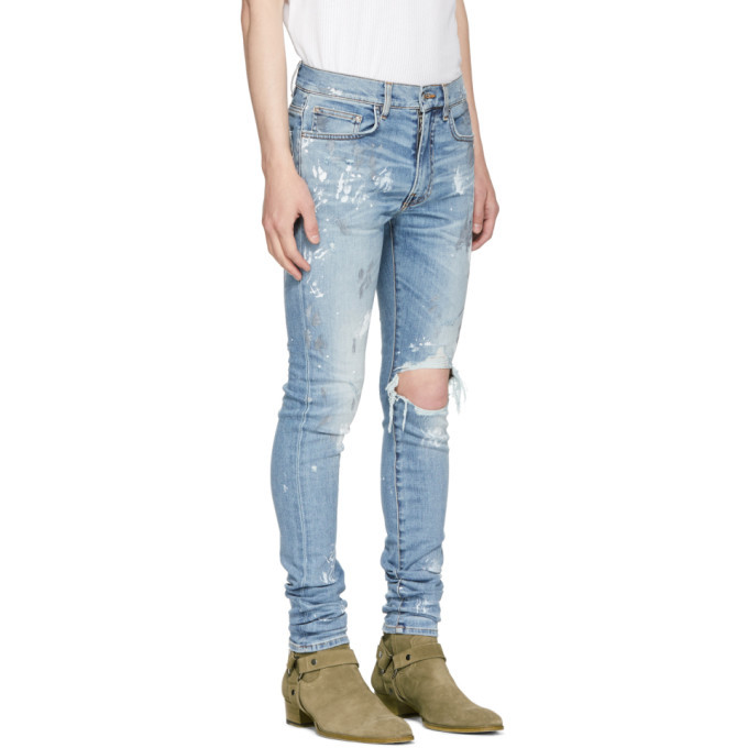 Amiri Blue Artist Broken Jeans Amiri