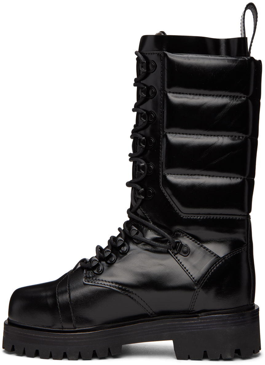 System Black Quilted Boots System