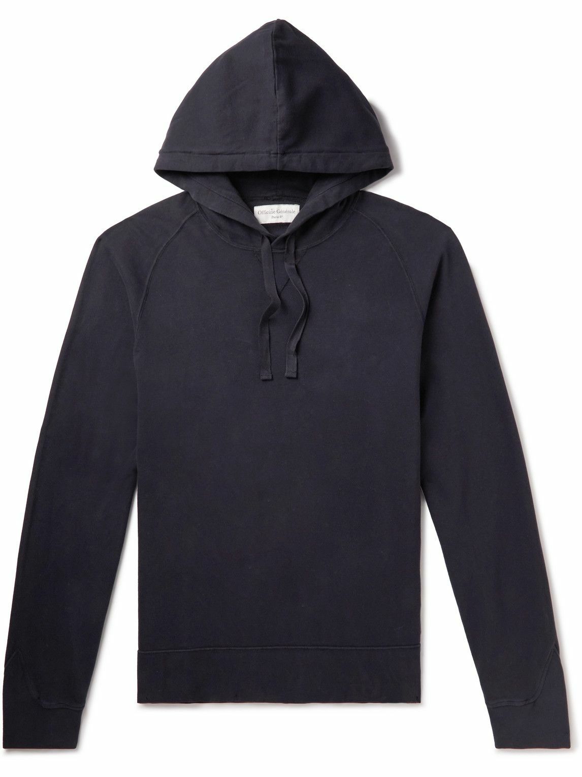 Officine Générale - Odin Cotton-Jersey Hoodie - Blue Officine Generale