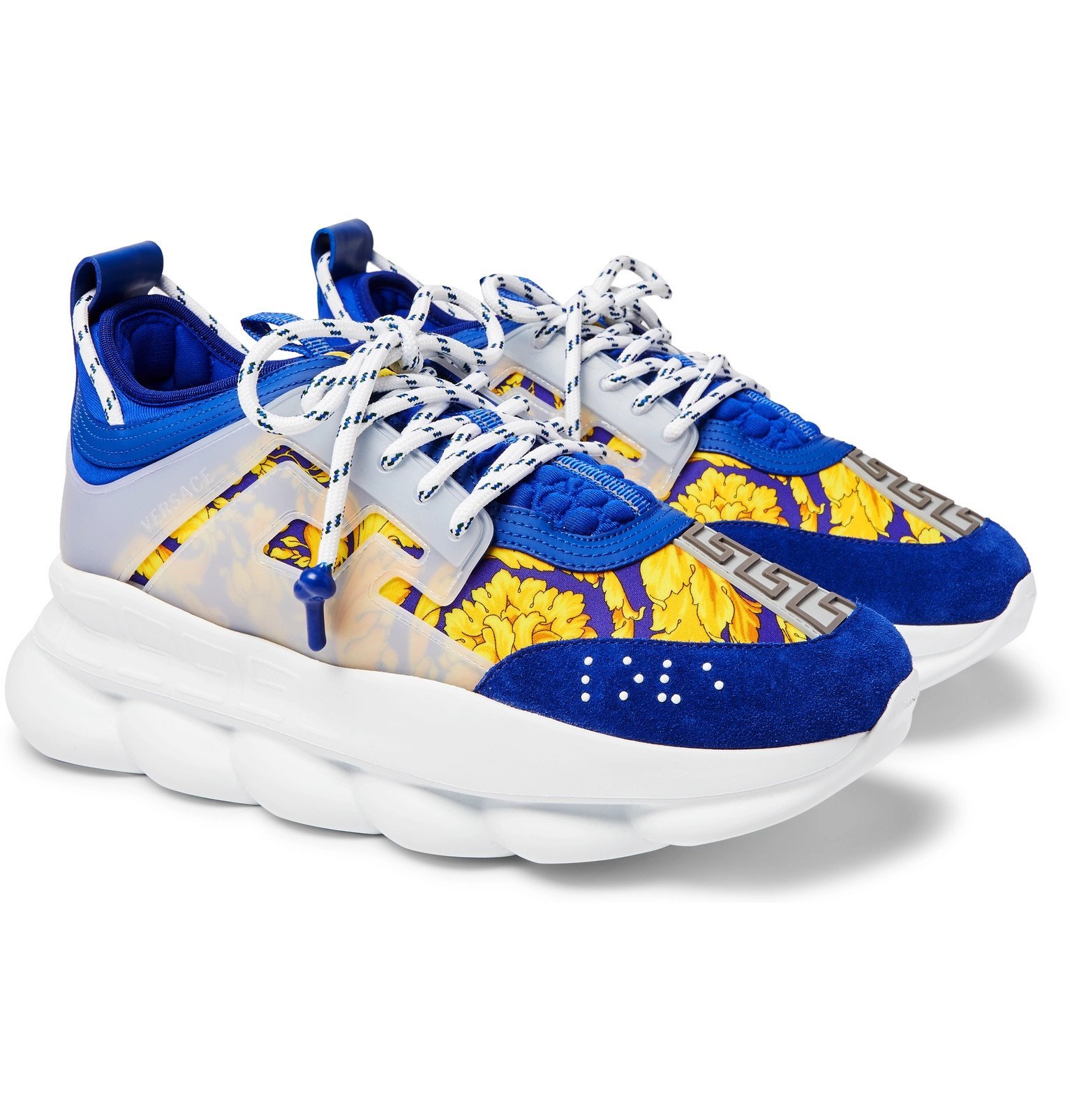 versace chain reaction sneakers blue