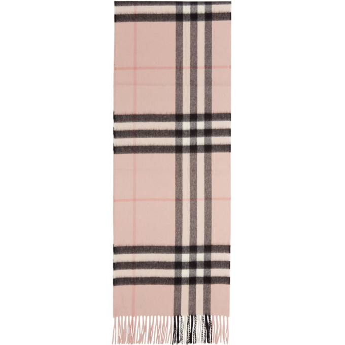 Pink Cashmere Classic Check Scarf Burberry