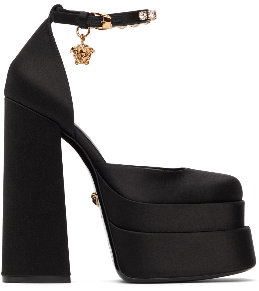 Versace Satin Medusa Aevitas Platform Heels Versace