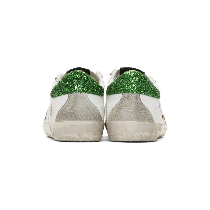 Golden goose green glitter sales sneakers