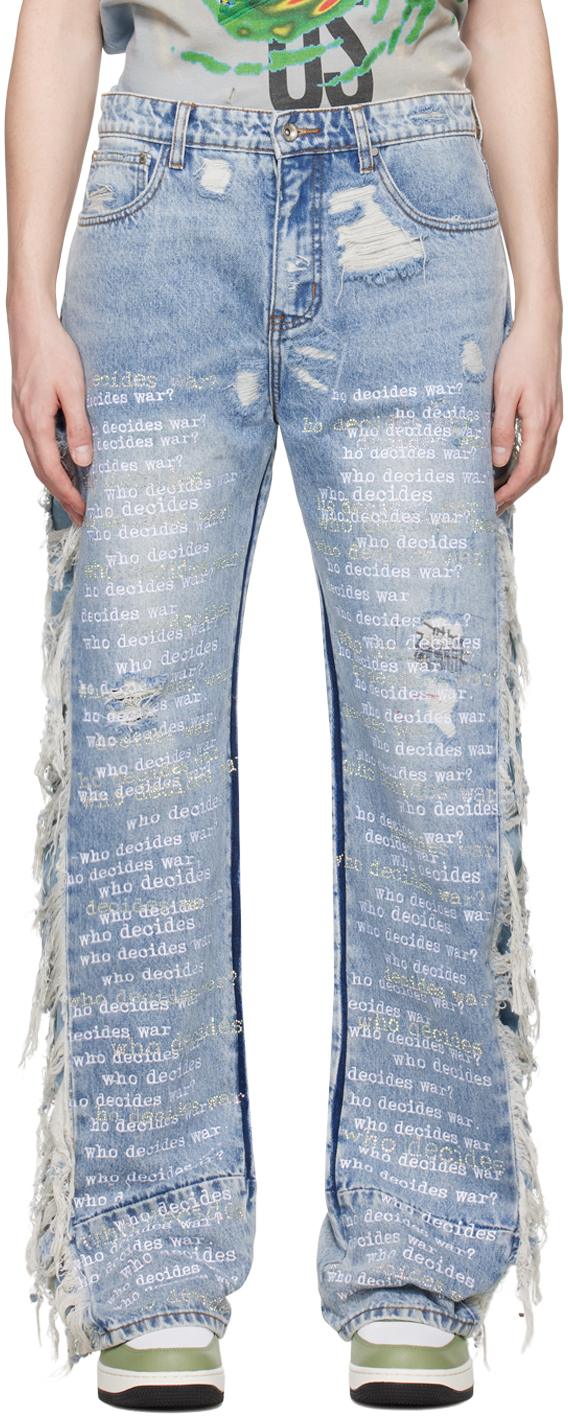 Who Decides War Blue Ultra Flare Scripture Jeans WHO DECIDES WAR by Ev ...