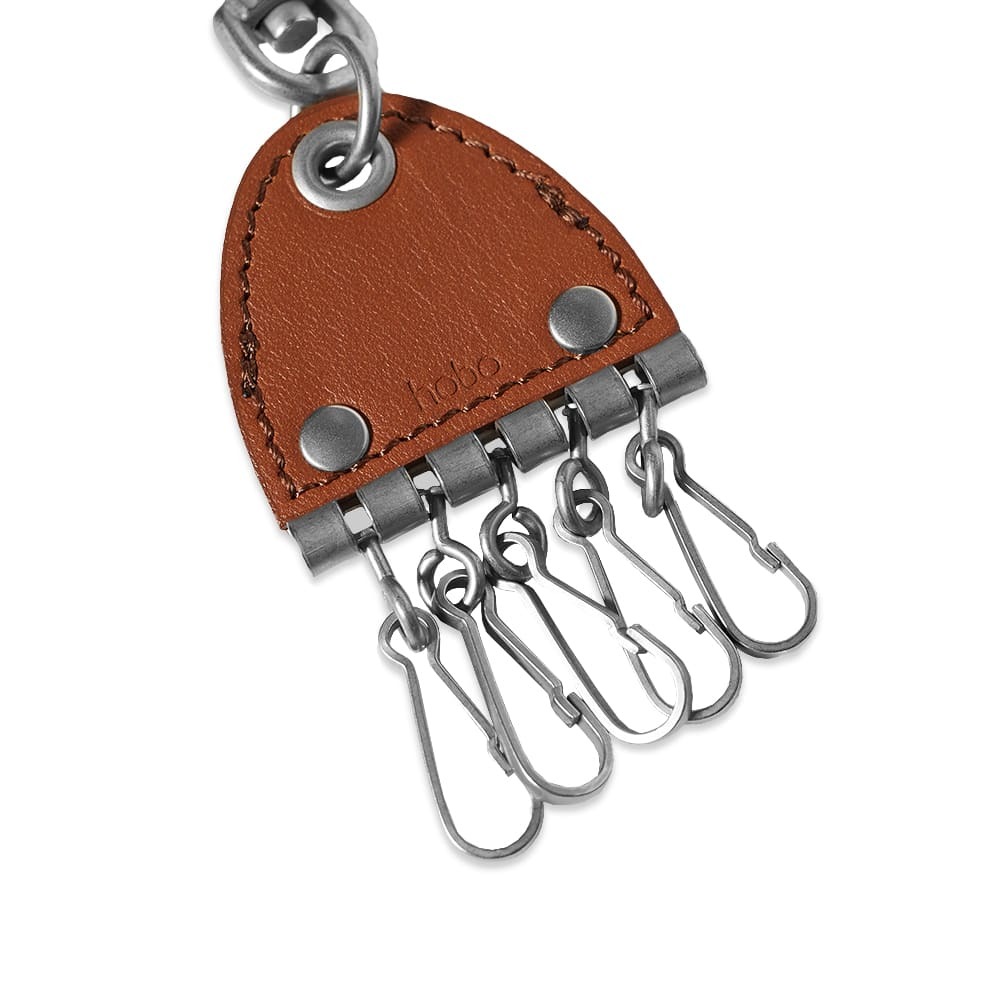 hobo 5 Hook Leather Cord Key Ring in Brown hobo