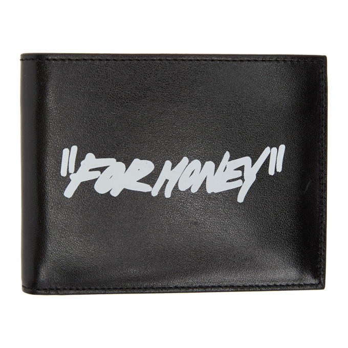 Off-White Black and White Quote Bifold Wallet Off-White