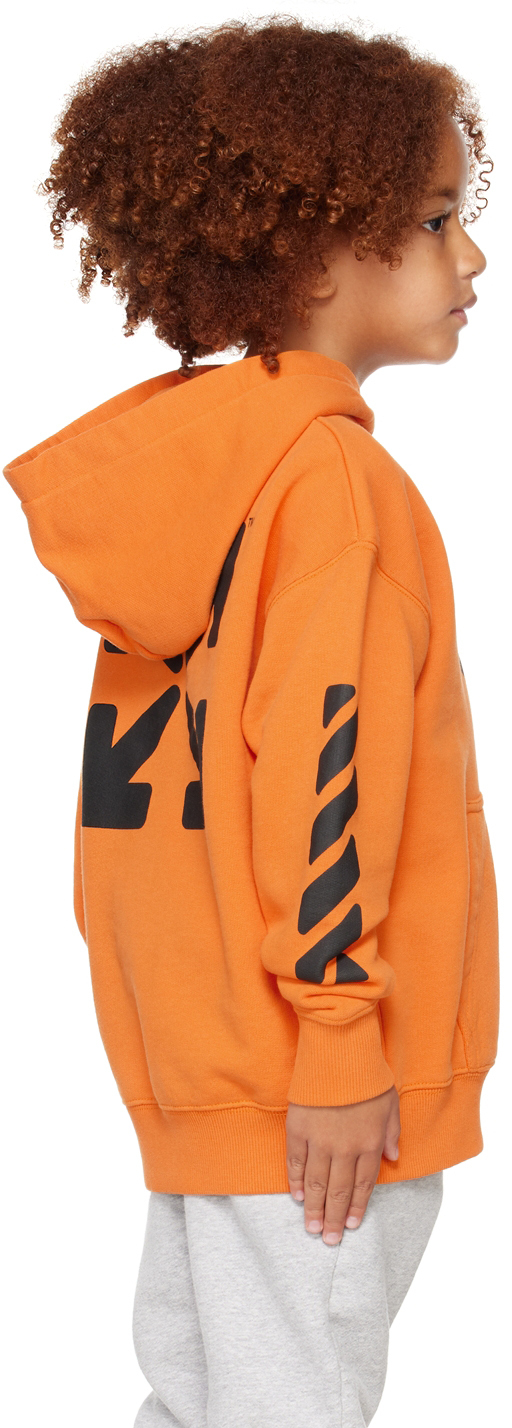 Off-White Kids Orange Rounded Hoodie Off-White