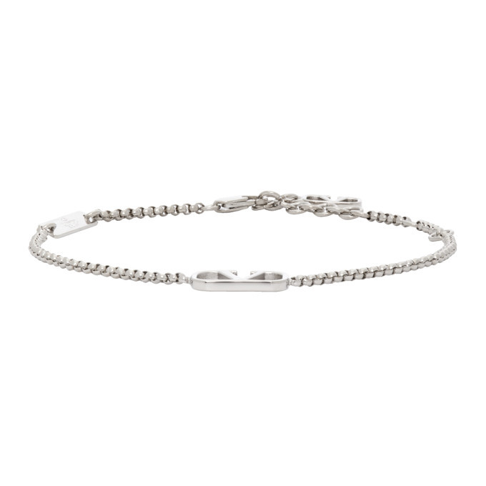 Valentino Silver Valentino Garavani Signature VLogo Bracelet Valentino