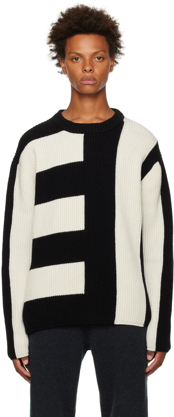 Joseph Black & Off-White Stripe Sweater Joseph