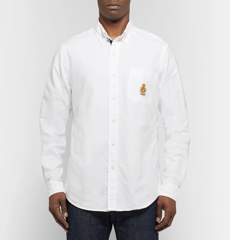 mens white polo button down