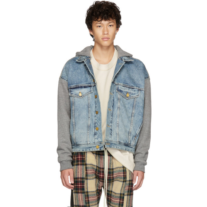 Fear of God Indigo Denim Hooded Trucker Jacket Fear Of God