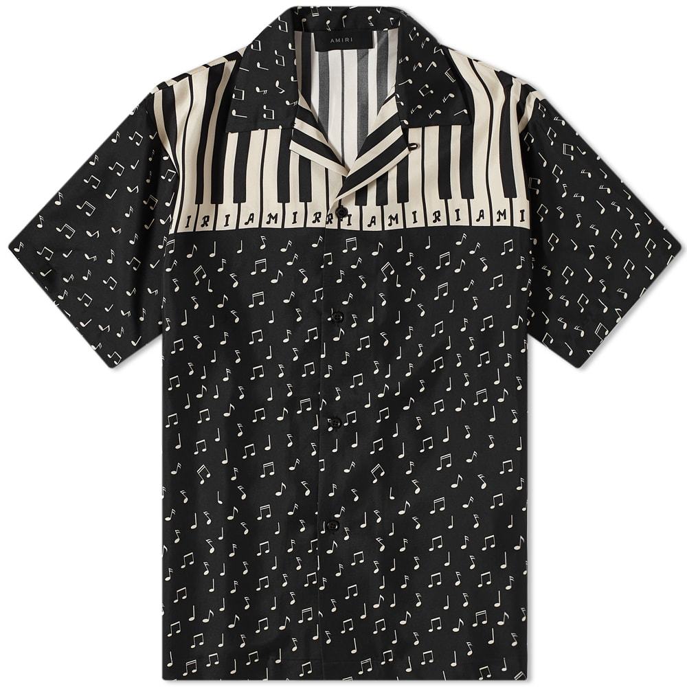 AMIRI Music Notes Silk Twill Bowling Shirt Amiri