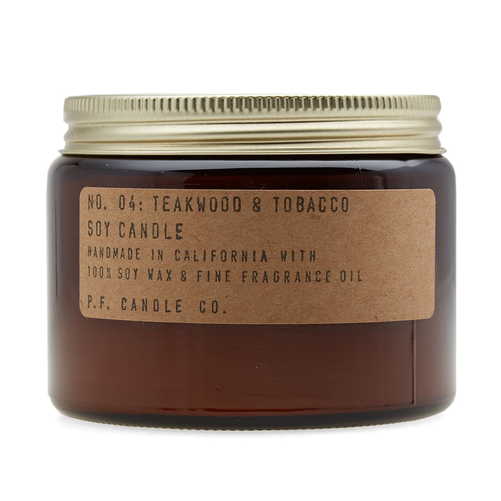 P.F. Candle Co No.04 Teakwood & Tobacco Double Wick Soy Candle