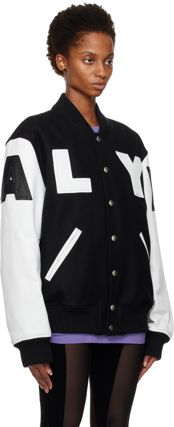 1017 ALYX 9SM Black & White Colorblocked Leather Jacket