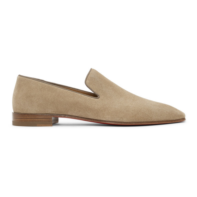 christian louboutin brown loafers