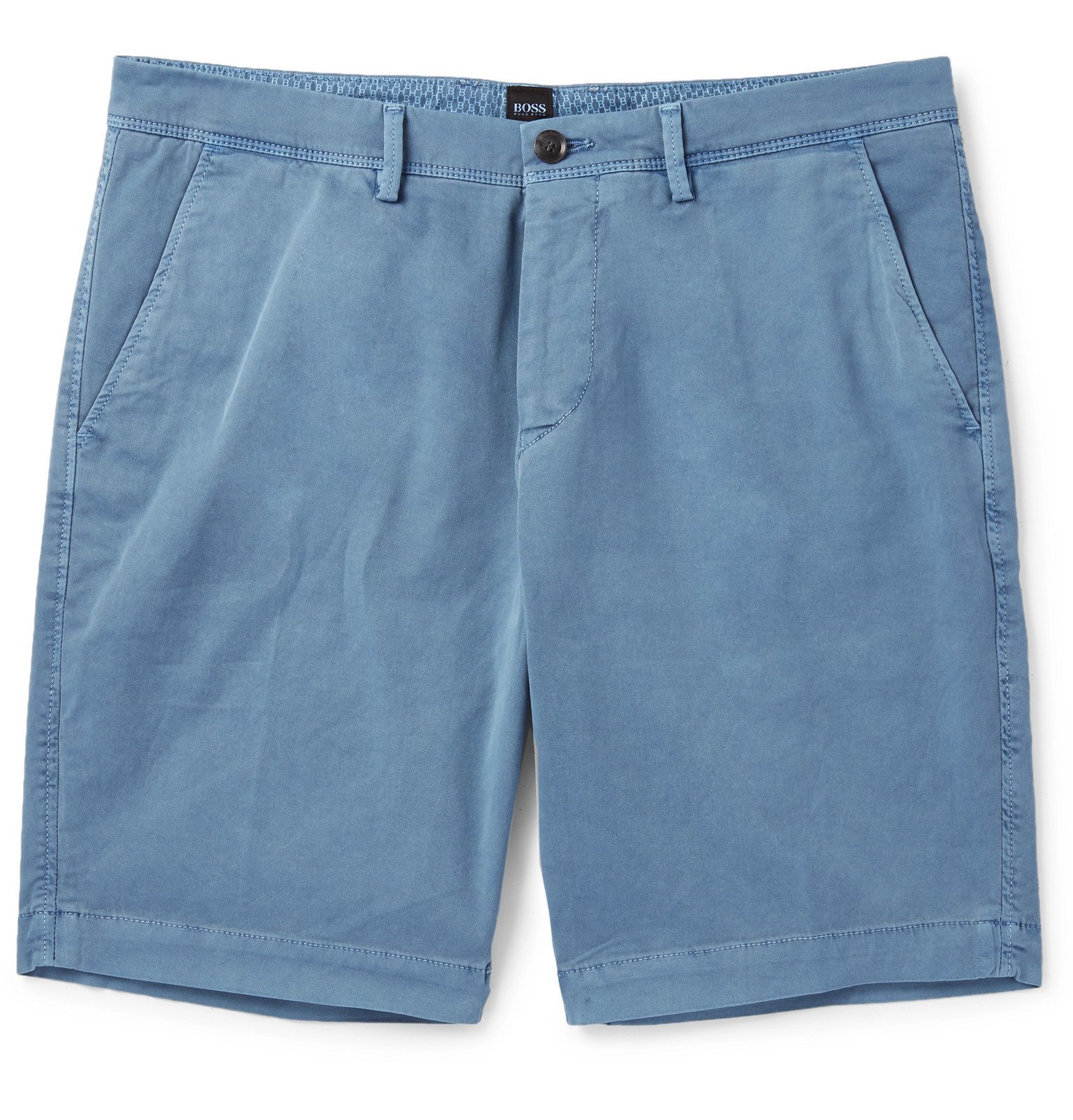 Hugo Boss - Slim-Fit Stretch-Cotton Twill Shorts - Blue Hugo Boss