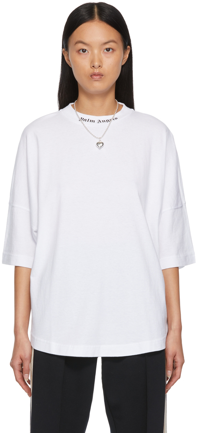 Palm Angels White Classic Logo Over T 