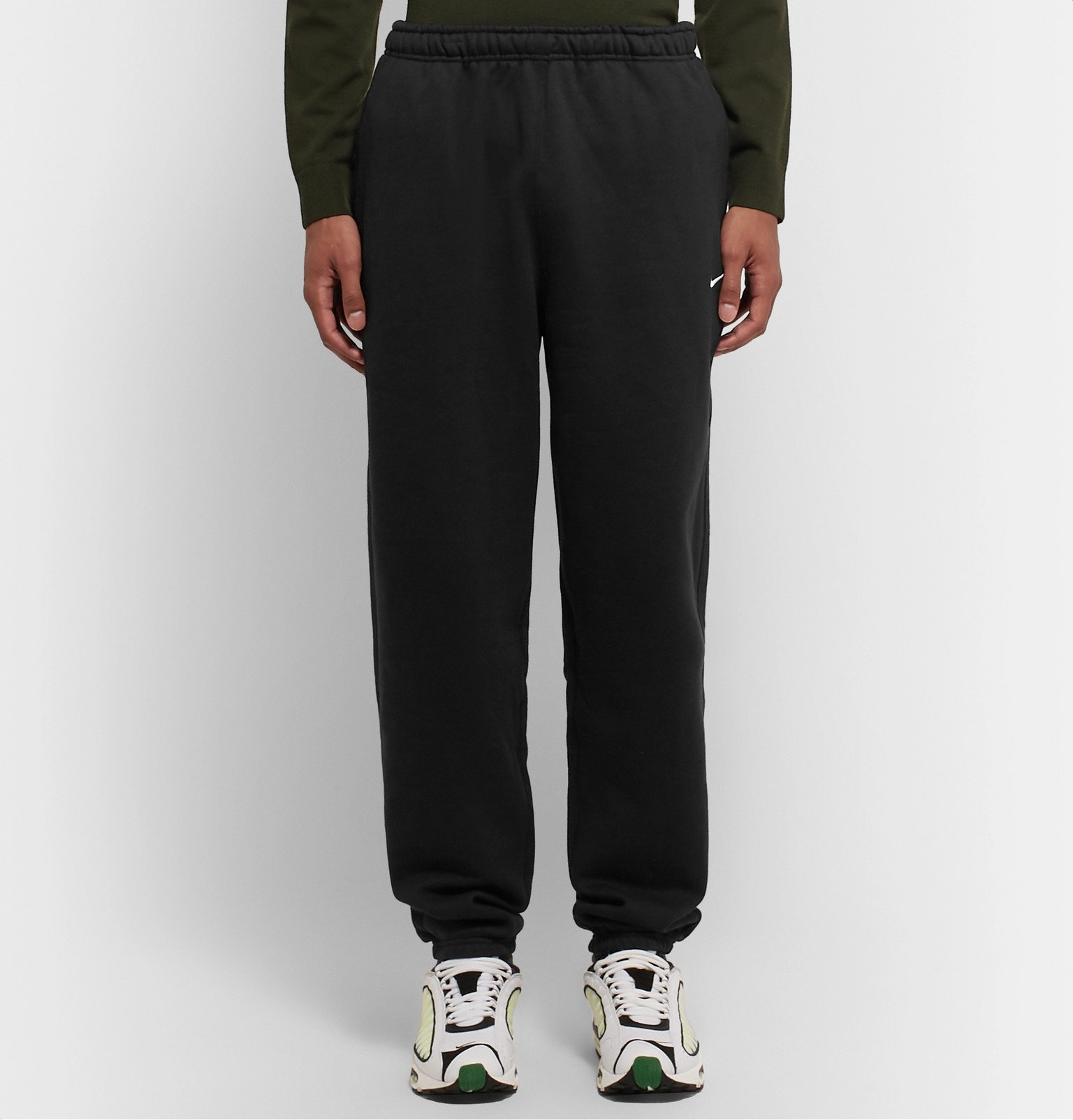 Nike - NRG Tapered Fleece-Back Cotton-Blend Jersey Sweatpants - Black Nike