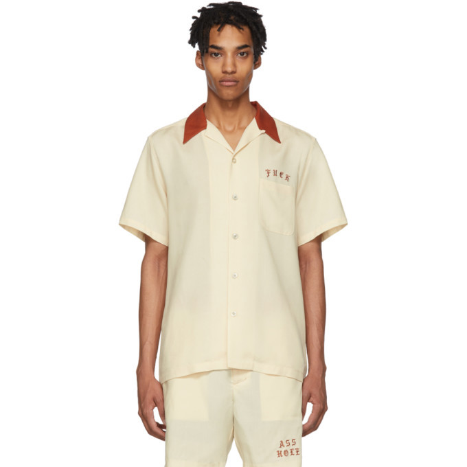 Wacko Maria Off-White Two-Tone Fuck 50s Shirt Wacko Maria