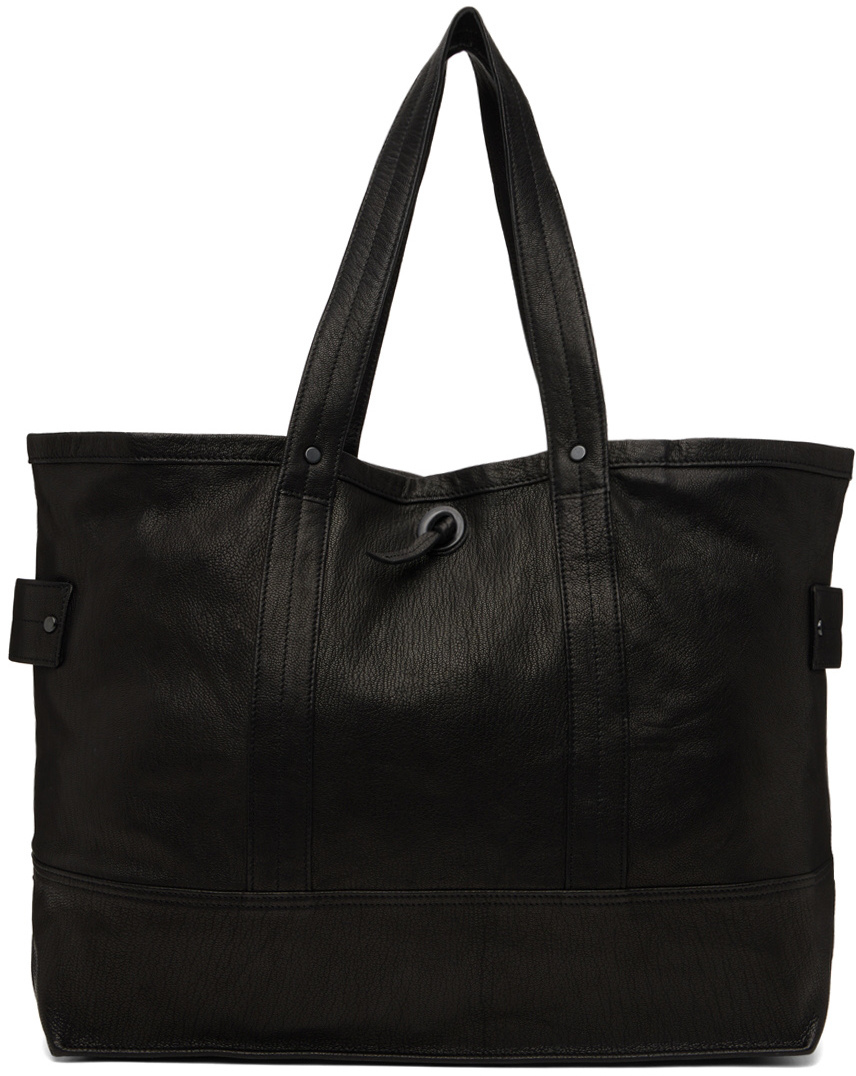 Yohji Yamamoto Black Leather Tote Yohji Yamamoto