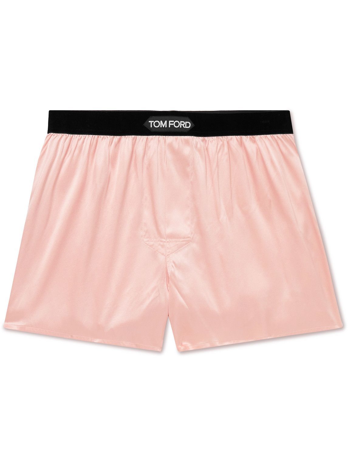 TOM FORD - Velvet-Trimmed Stretch-Silk Satin Boxer Briefs - Pink TOM FORD