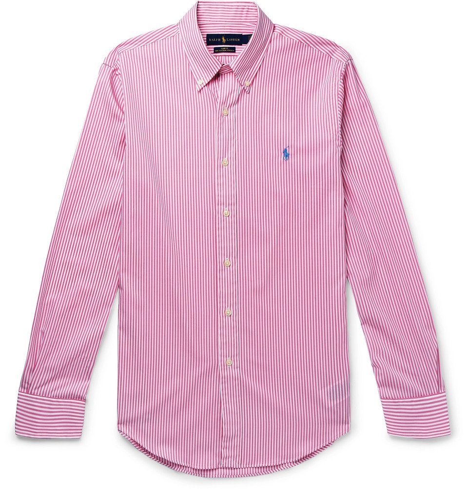 ralph lauren men's pink striped shirt