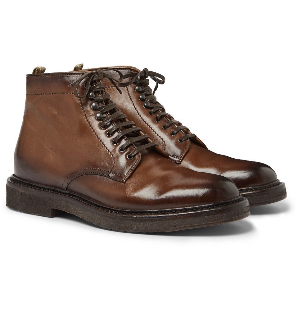 Officine Creative - Stanford Burnished-Leather Boot - Brown Officine ...