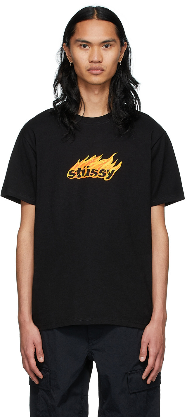 Stüssy Black Cotton T-Shirt Stussy