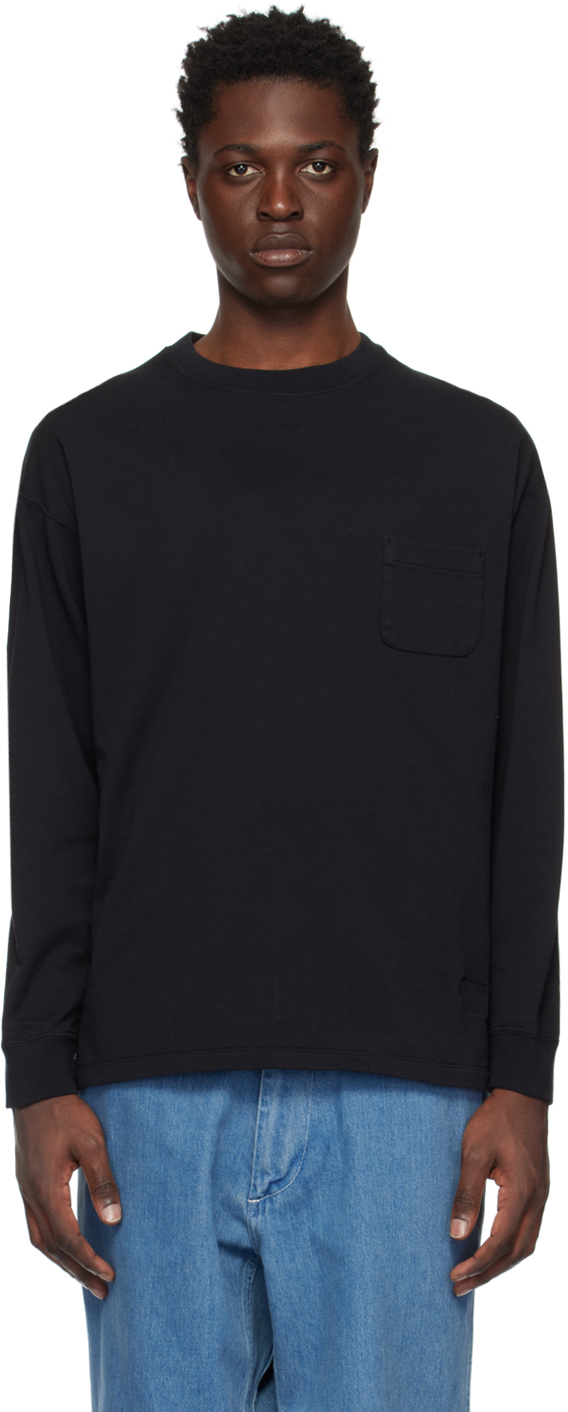 Nanamica Black Pocket Long Sleeve T-Shirt Nanamica