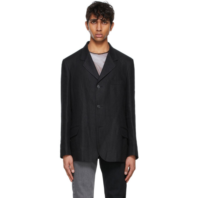 Maison Margiela Black Linen Blazer Maison Margiela