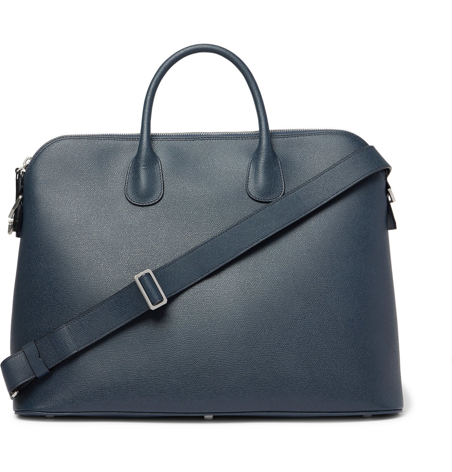 Valextra My Logo PebbleGrain Leather Briefcase Blue Valextra
