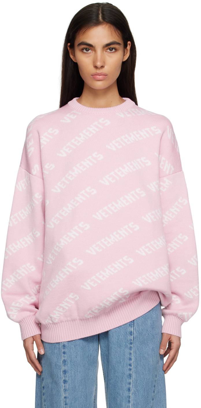 VETEMENTS Pink Jacquard Sweater Vetements