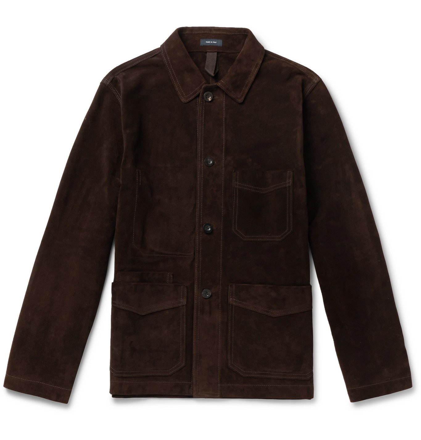 Drake's - Suede Overshirt - Brown Drake's