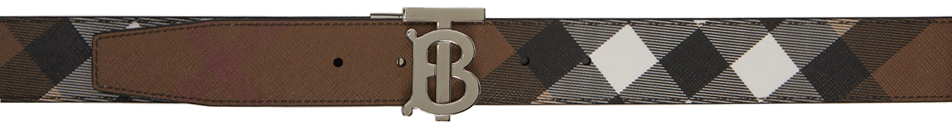 Burberry Reversible Brown & Black Printed Monogram Motif Belt