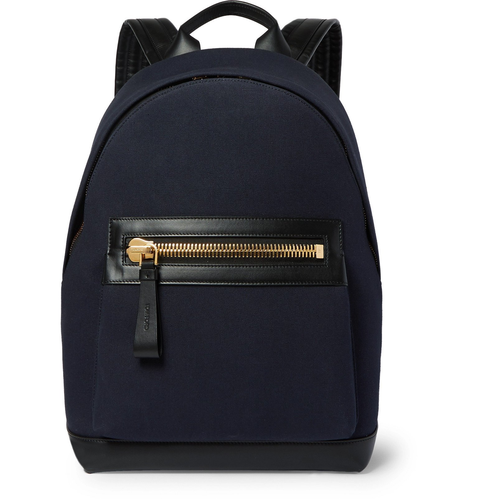TOM FORD - Canvas and Leather Backpack - Blue TOM FORD