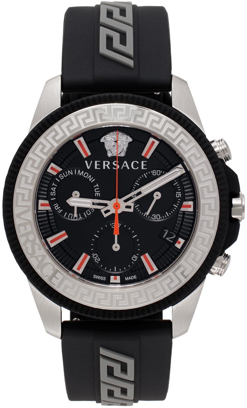 Versace Black Greca Action Chrono Watch Versace