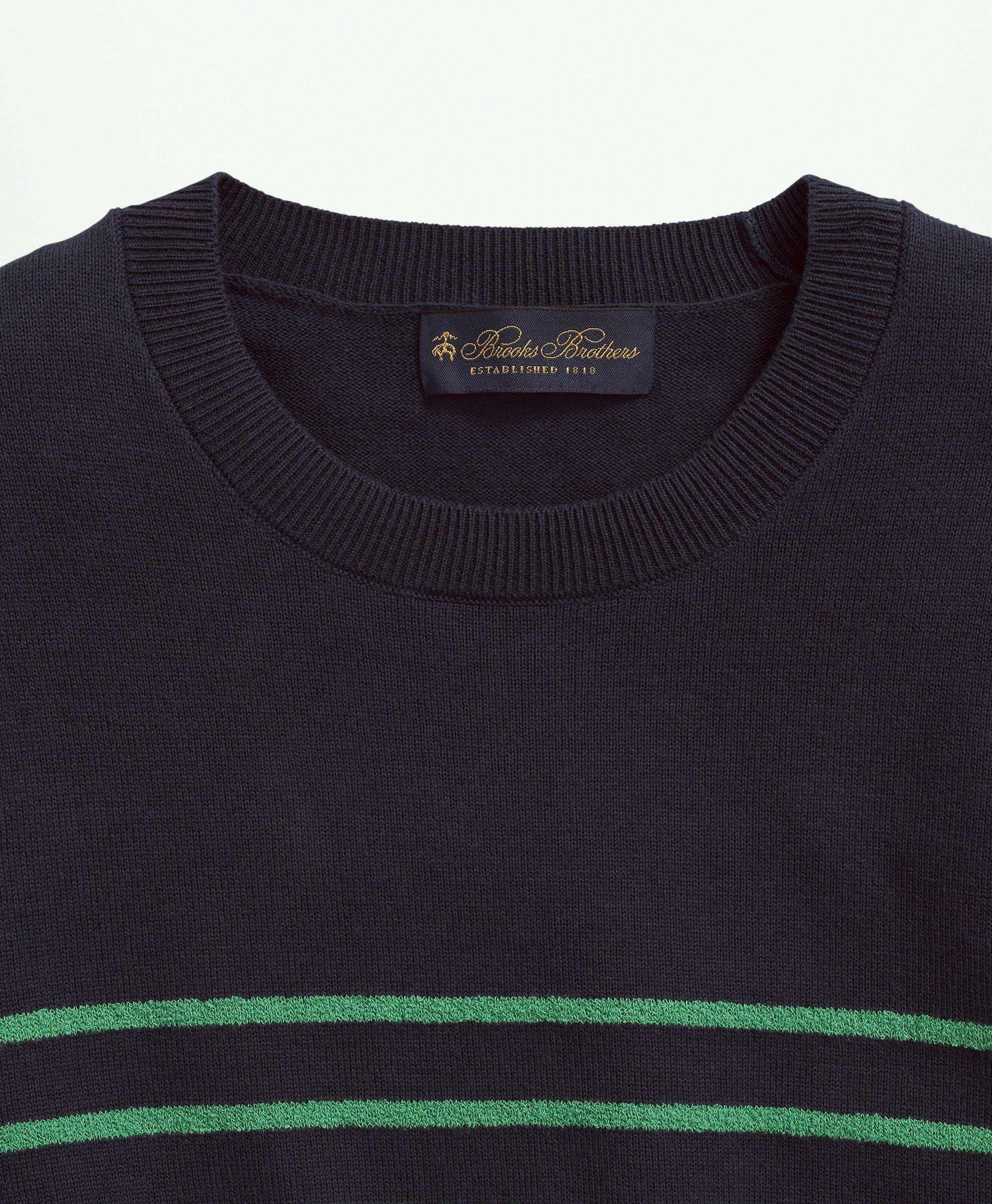 Brooks Brothers Men's Mariner Stripe Crewneck Sweater | Navy/Green