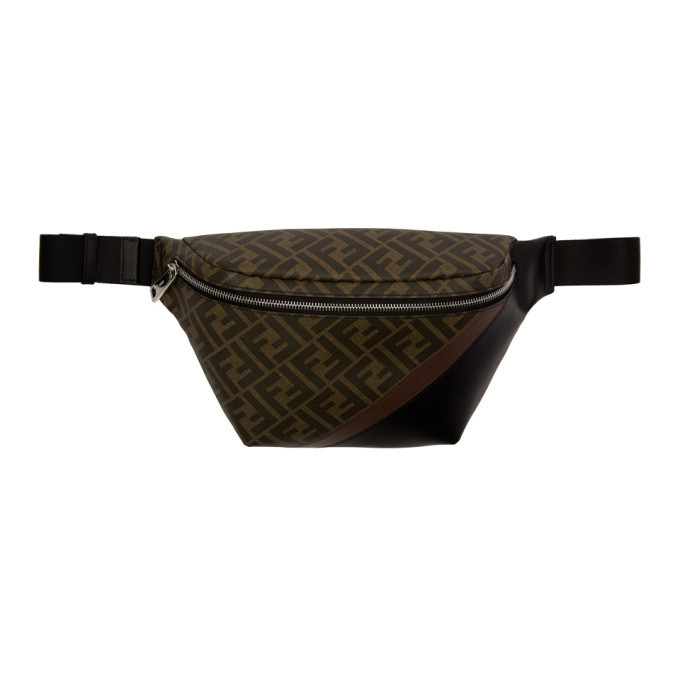 fendi brown leather pouch