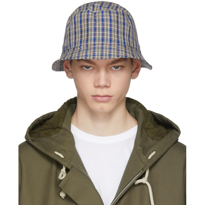 Acne Studios Navy Check Buk Bucket Hat Acne Studios