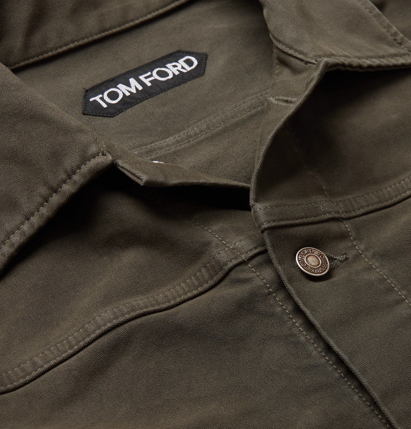 TOM FORD - Cotton-Moleskin Trucker Jacket - Green TOM FORD