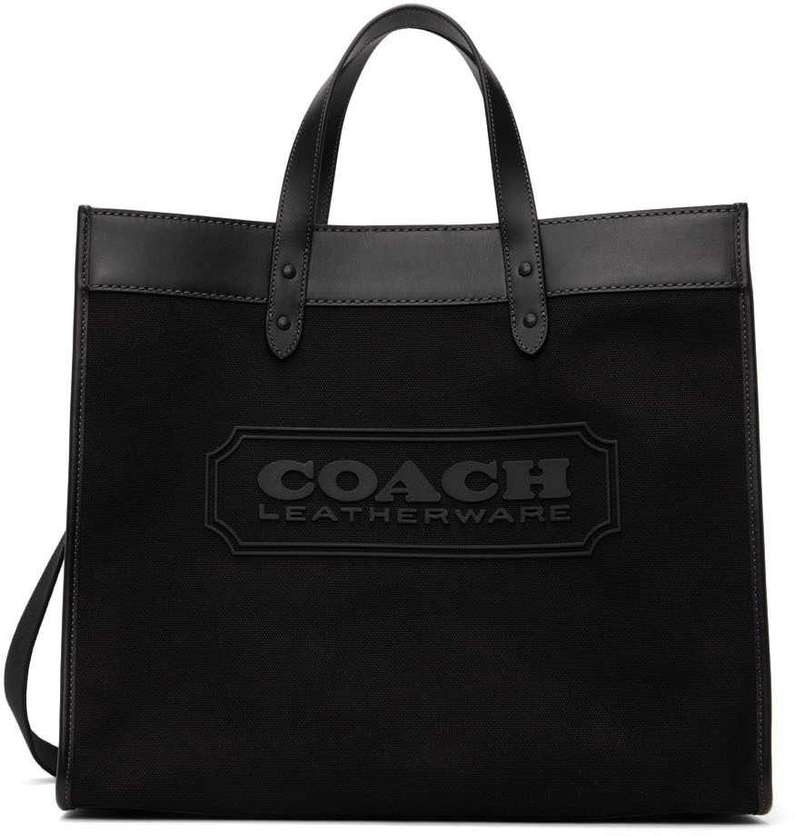 coach black canvas tote