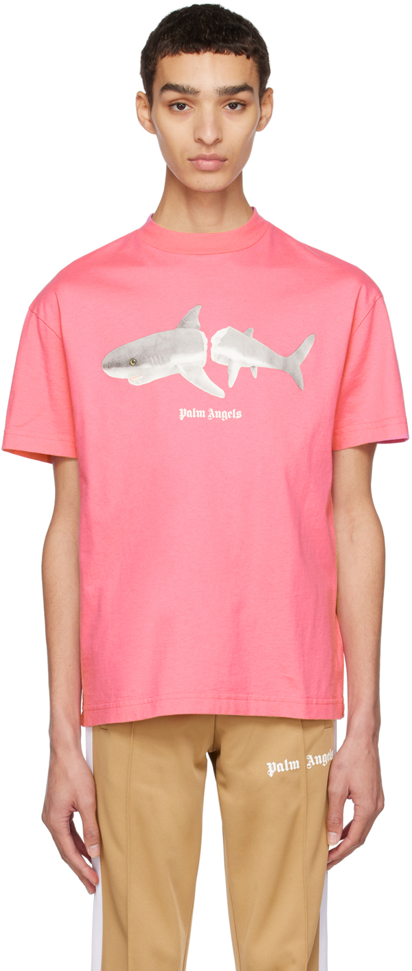 Palm Angels Pink Shark T-Shirt Palm Angels