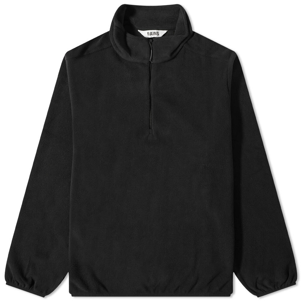 Rains Mens Quarter Zip Fleece Sweat In Black Rains 7991