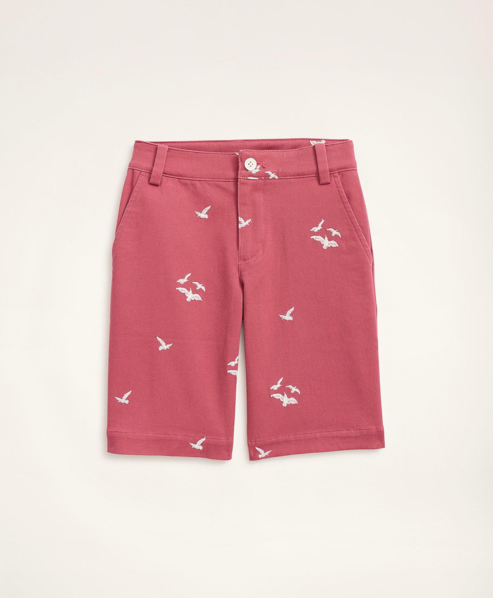 Photo: Brooks Brothers Boys Stretch Cotton Seagull Embroidered Chino Shorts