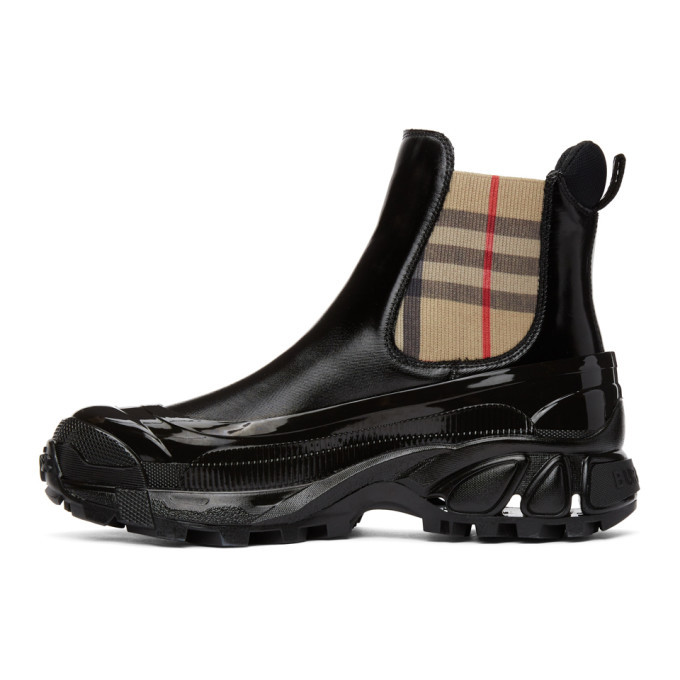 Burberry Black Vintage Check GH3 Story Chelsea Boots Burberry