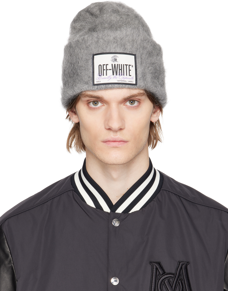 OffWhite Gray Patch Beanie OffWhite