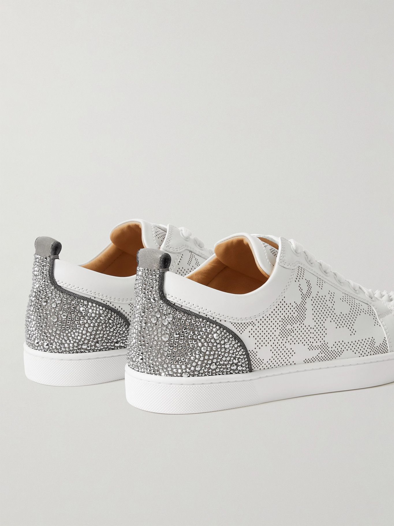 Christian Louboutin - Louis Junior Spikes Embellished Leather Sneakers - White Christian Louboutin
