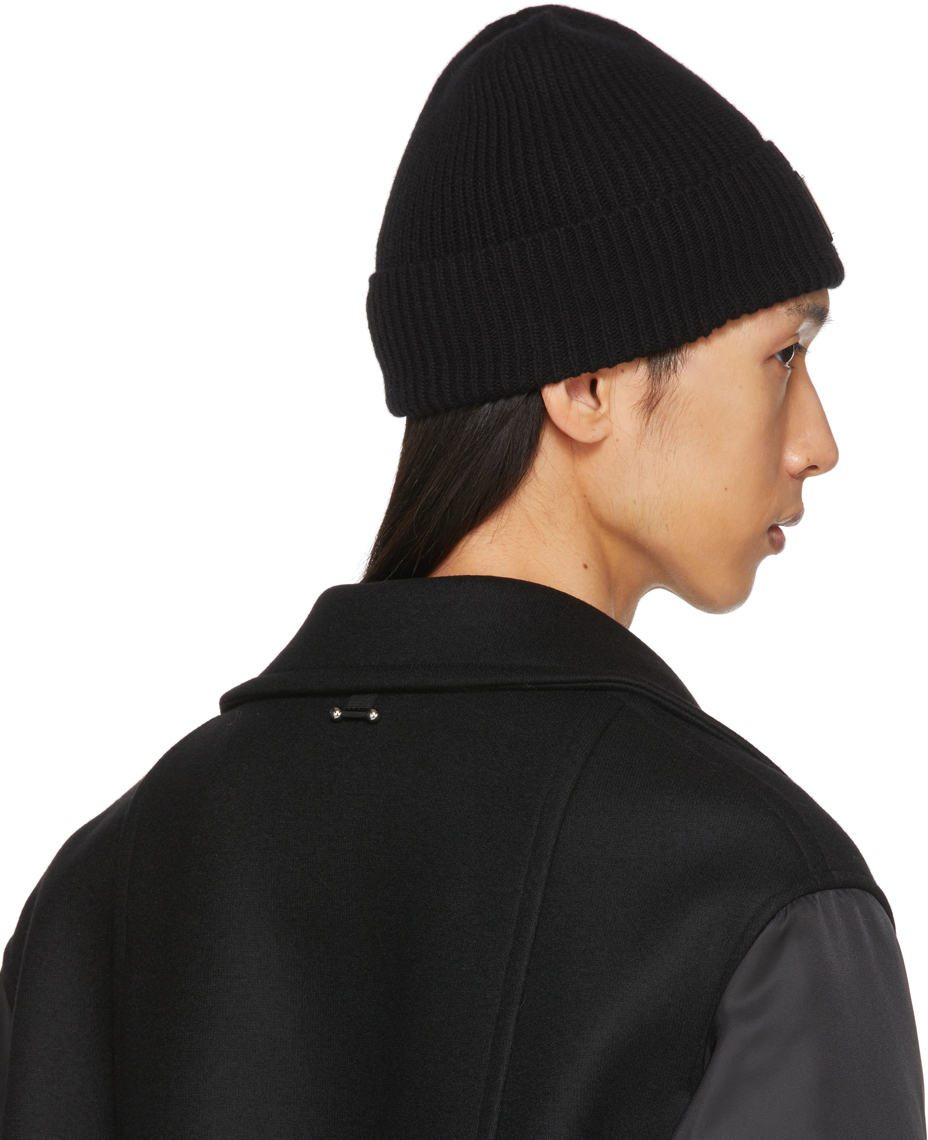 Neil Barrett Black Bolt Badge Beanie 