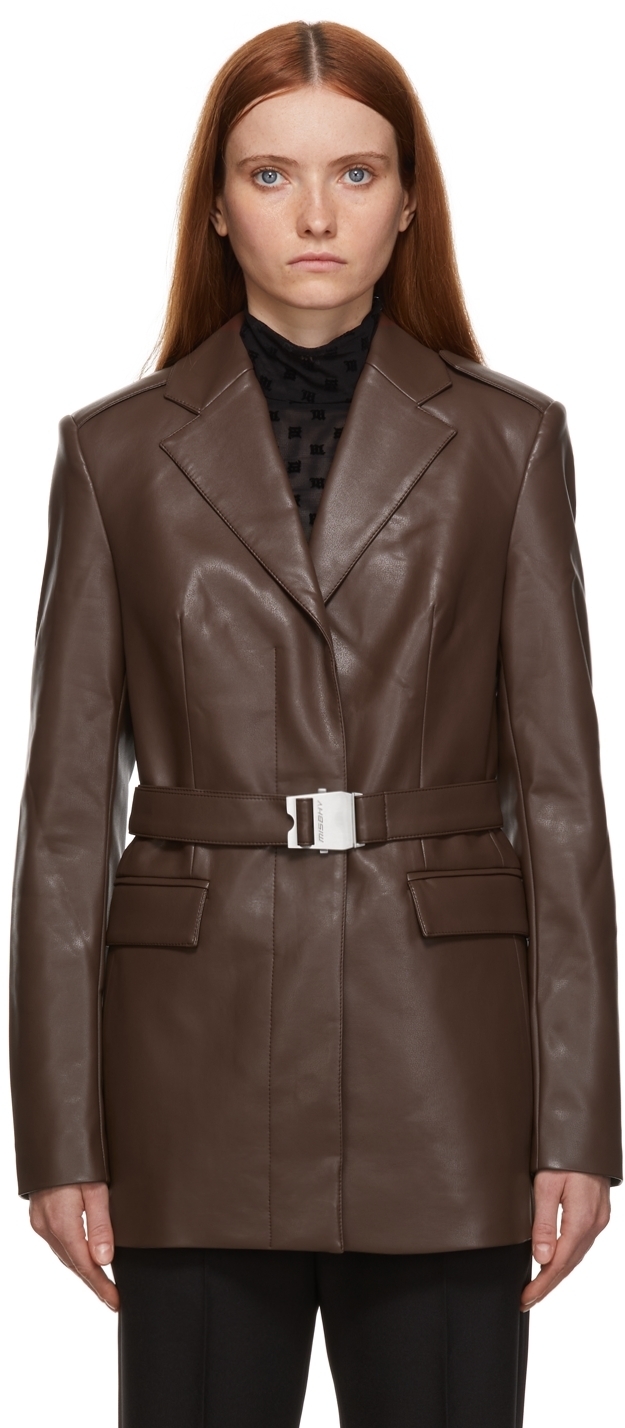 MISBHV Brown Vegan Leather Jacket MISBHV