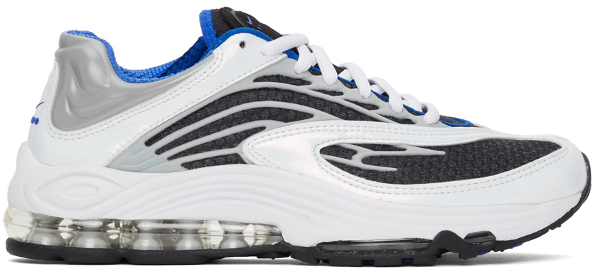 nike white & blue air tuned max sneakers